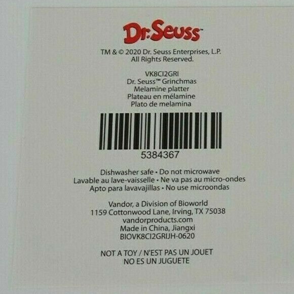 New Dr Seuss Grinch Cindy Lou Christmas Tray - Picture 5 of 8